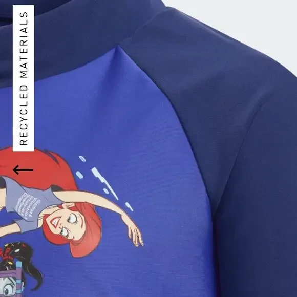 0295 NWT Disney The Little Mermaid Adidas Girl's Rash Guard - Picture 5 of 6